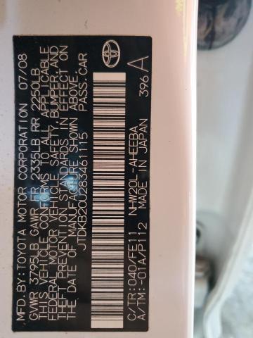 JTDKB20U283461115 - 2008 TOYOTA PRIUS 白色 照片 12