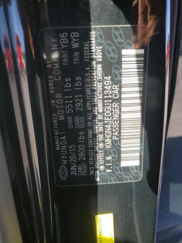 KMHGN4JE0GU113494 - 2016 HYUNDAI GENESIS 3.8L BLACK photo 12