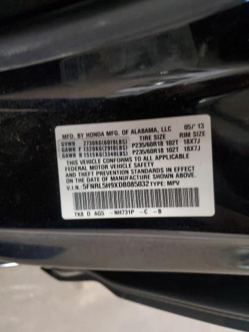 5FNRL5H9XDB085032 - 2013 HONDA ODYSSEY TOURING შავი ფოტო 14