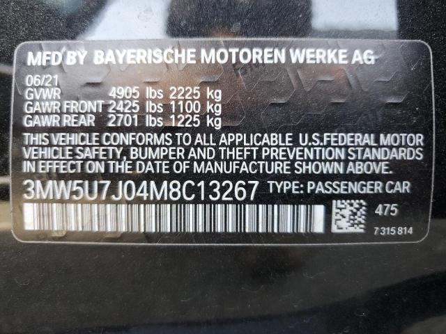 3MW5U7J04M8C13267 - 2021 BMW M340I BLACK photo 12