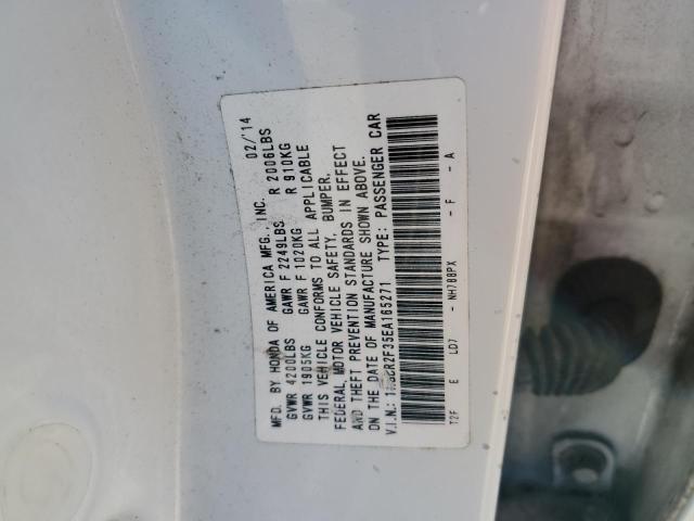 1HGCR2F35EA165271 - 2014 HONDA ACCORD LX WHITE photo 12