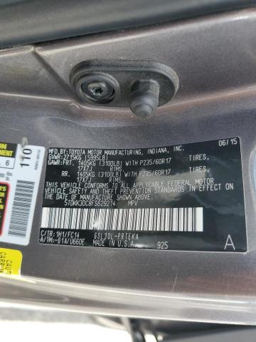 5TDKK3DC8FS629214 - 2015 TOYOTA SIENNA LE 灰色 照片 13