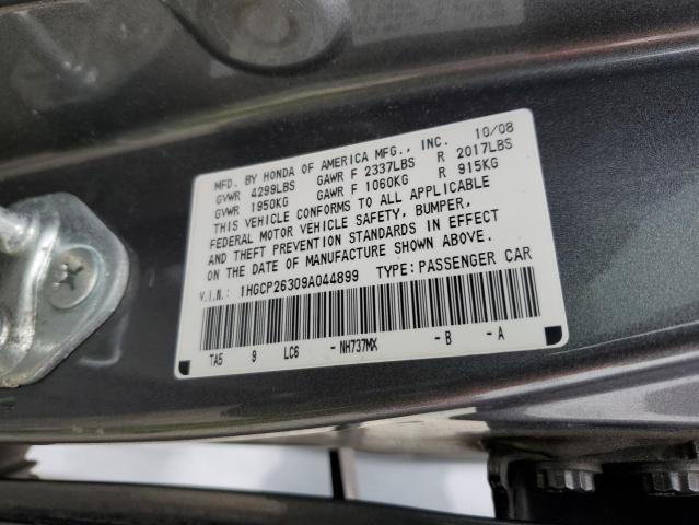 1HGCP26309A044899 - 2009 HONDA ACCORD LX GRAY photo 12