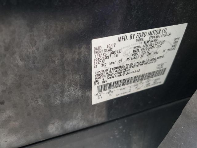 1FM5K7B87DGB46352 - 2013 FORD EXPLORER Qara foto 12