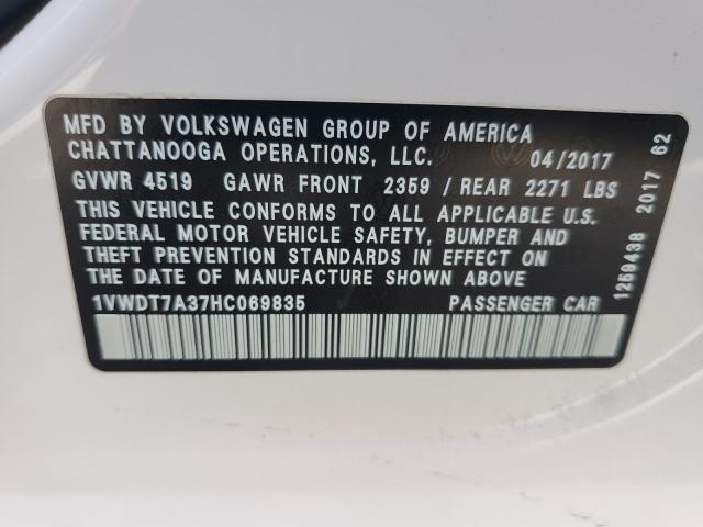 1VWDT7A37HC069835 - 2017 VOLKSWAGEN PASSAT R-LINE Ağ foto 13