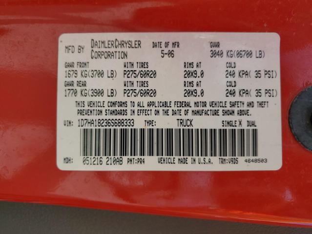 1D7HA18236S688333 - 2006 DODGE RAM 1500 ST 红色 照片 12