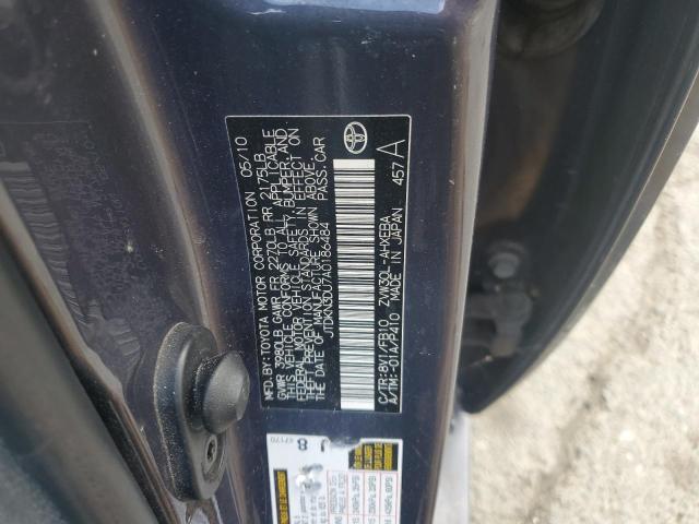 JTDKN3DU7A0186484 - 2010 TOYOTA PRIUS CHARCOAL photo 12