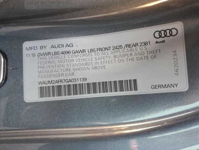 WAUM2AFR7GA031139 - 2016 AUDI A5 PREMIUM PLUS S-LINE GRAY photo 12