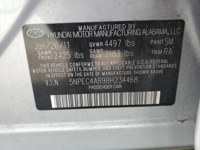 5NPEC4AB9BH234468 - 2011 HYUNDAI SONATA SE 银色 照片 12