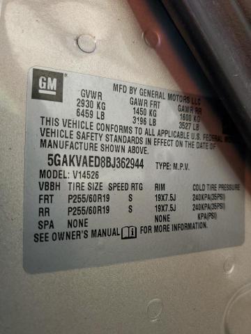 5GAKVAED8BJ362944 - 2011 BUICK ENCLAVE CX BEIGE photo 14