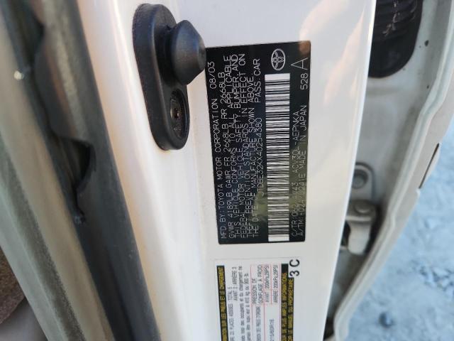 JTDBE32KX40254380 - 2004 TOYOTA CAMRY LE Белый фото 12