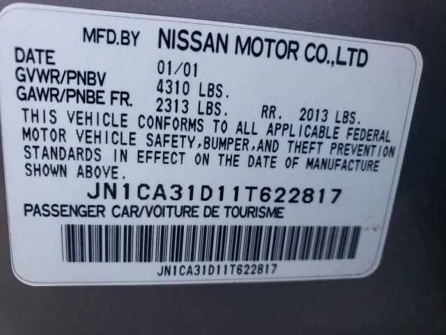 JN1CA31D11T622817 - 2001 NISSAN MAXIMA GXE TAN photo 12