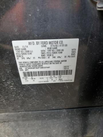 1FM5K8F82FGB33141 - 2015 FORD EXPLORER LIMITED GRAY photo 13