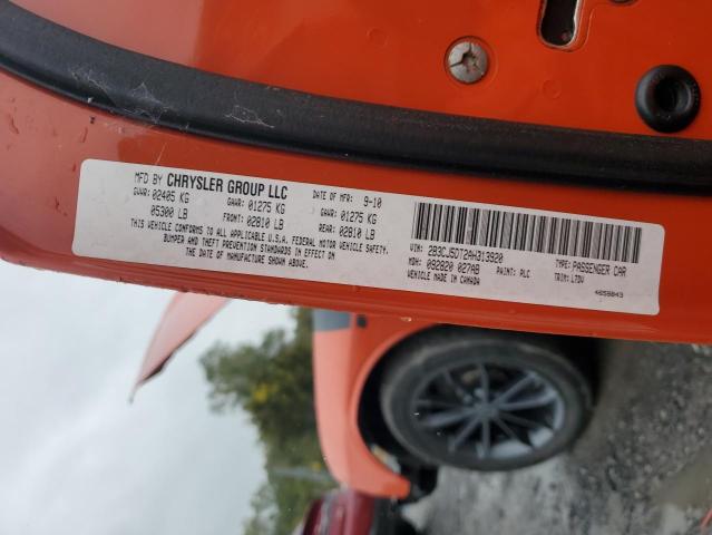 2B3CJ5DT2AH313920 - 2010 DODGE CHALLENGER R/T ORANGE photo 13