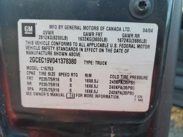 2GCEC19V041378380 - 2004 CHEVROLET SILVERADO C1500 黑色 照片 13