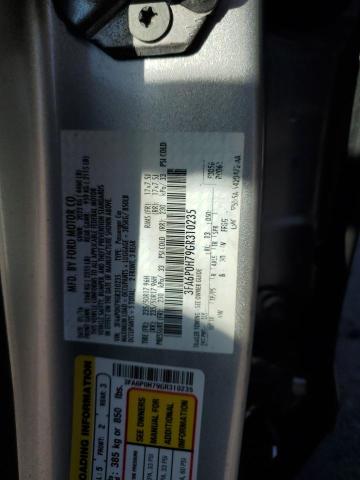 3FA6P0H79GR310235 - 2016 FORD FUSION SE SILVER photo 12