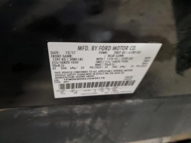 1FM5K8D82JGA55178 - 2018 FORD EXPLORER XLT Qara foto 13