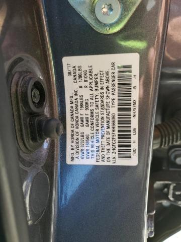 2HGFC2F57HH566360 - 2017 HONDA CIVIC LX CHARCOAL photo 13