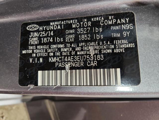 KMHCT4AE3EU753183 - 2014 HYUNDAI ACCENT GLS 灰色 照片 13