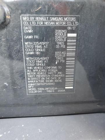 KNMAT2MT8JP509340 - 2018 NISSAN ROGUE S Czarny zdjęcie 14