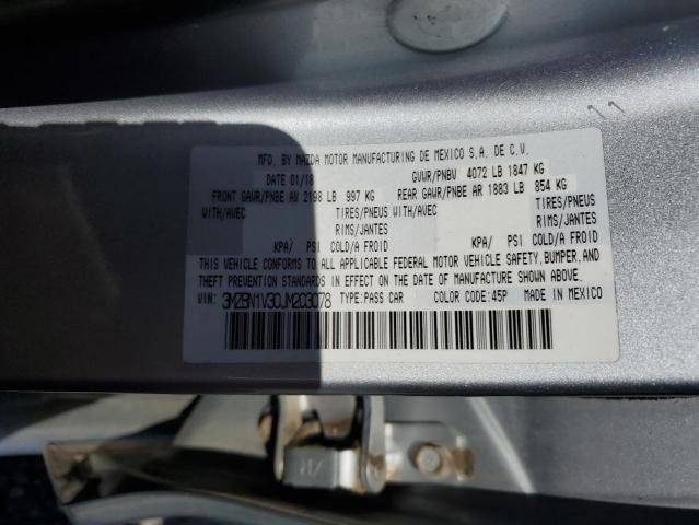 3MZBN1V30JM203078 - 2018 MAZDA 3 TOURING Күміс фото 13