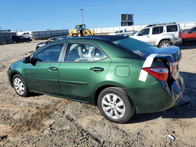 2T1BURHE6GC555293 - 2016 TOYOTA COROLLA L GREEN photo 2