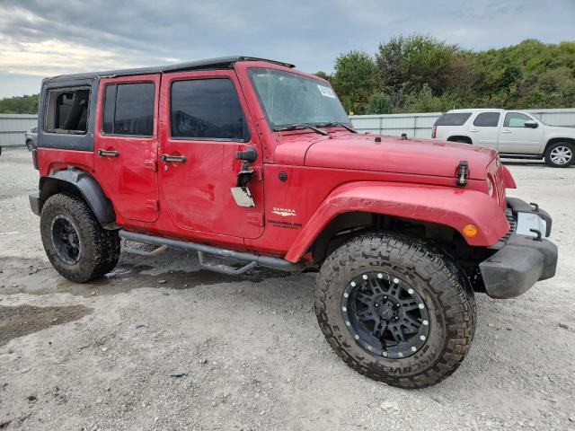 1C4BJWEG8DL674867 - 2013 JEEP WRANGLER U SAHARA 红色 照片 4