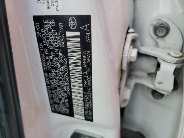 JTKKU104X9J035067 - 2009 TOYOTA SCION XD WHITE photo 12