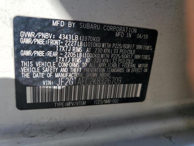 JF2GTAEC2K8326709 - 2019 SUBARU CROSSTREK PREMIUM 白色 照片 13