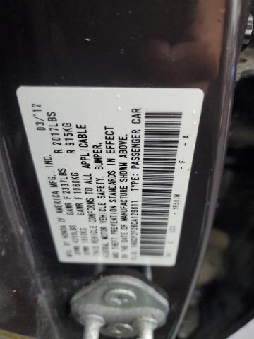 1HGCP2F36CA129611 - 2012 HONDA ACCORD LX BROWN photo 12