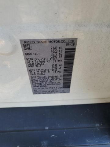 5N1AT2MV7LC737420 - 2020 NISSAN ROGUE S WHITE photo 14