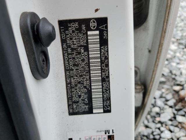 JTDBU4EE1B9138508 - 2011 TOYOTA COROLLA BASE თეთრი ფოტო 12