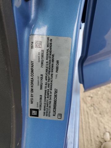 KL8CB6S99EC567957 - 2014 CHEVROLET SPARK LS ლურჯი ფოტო 13