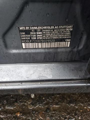 WDBUF72X47B029520 - 2007 MERCEDES-BENZ E 550 GRAY photo 12