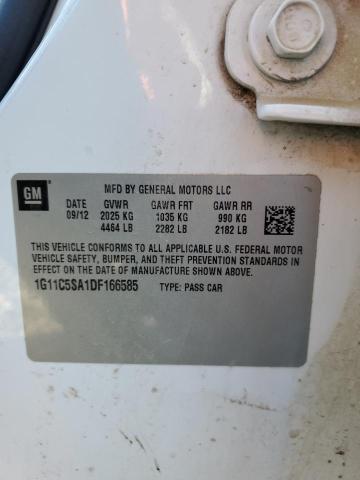 1G11C5SA1DF166585 - 2013 CHEVROLET MALIBU 1LT WHITE photo 12