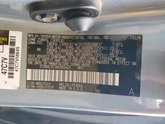 5TDBA23C36S065423 - 2006 TOYOTA SIENNA LE BLUE photo 13