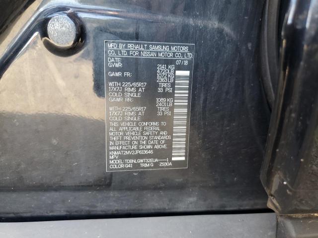 KNMAT2MV2JP613646 - 2018 NISSAN ROGUE S Schwarz Foto 12