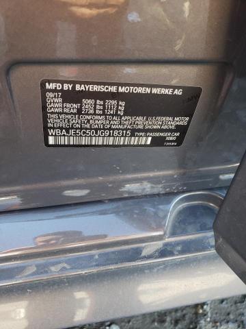 WBAJE5C50JG918315 - 2018 BMW 540 I GRAY photo 12