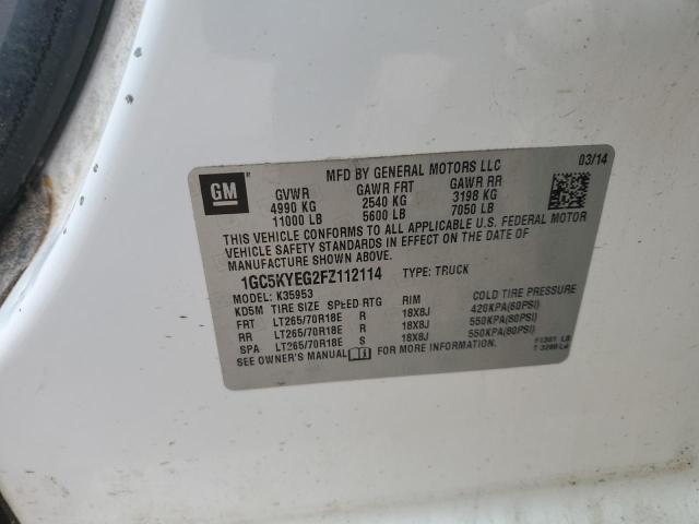 1GC5KYEG2FZ112114 - 2015 CHEVROLET SILVERADO K3500 WHITE photo 10