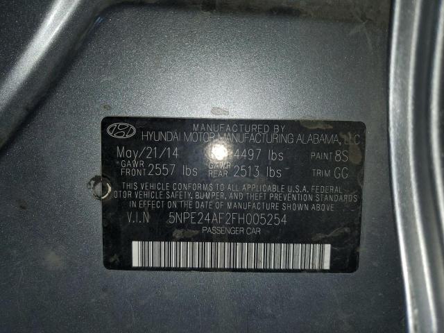 5NPE24AF2FH005254 - 2015 HYUNDAI SONATA SE ვერცხლისფერი ფოტო 13