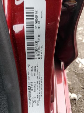 1C3CCCBGXFN526183 - 2015 CHRYSLER 200 S BURGUNDY photo 12