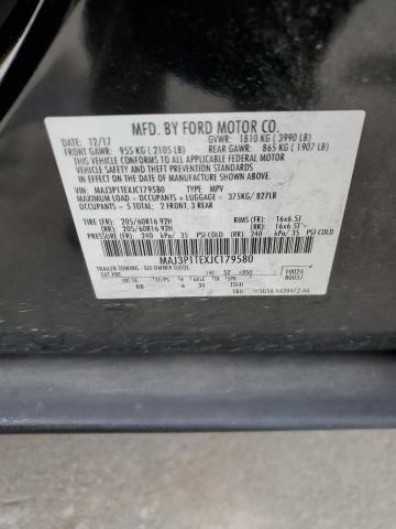 MAJ3P1TEXJC179580 - 2018 FORD ECOSPORT SE BLACK photo 12