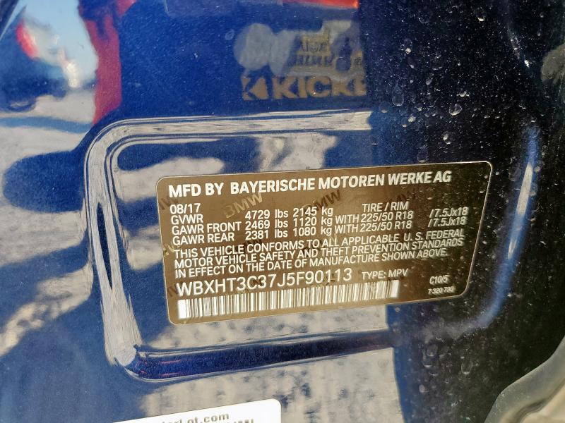 WBXHT3C37J5F90113 - 2018 BMW X1 XDRIVE28I 蓝色 照片 12