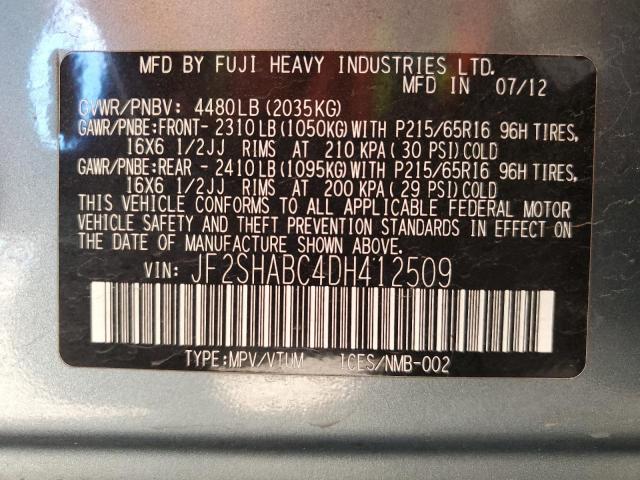 JF2SHABC4DH412509 - 2013 SUBARU FORESTER 2.5X أزرق صورة 12