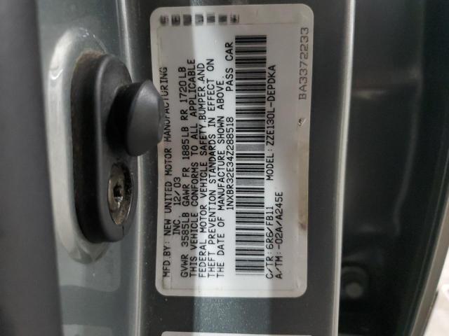 1NXBR32E34Z288518 - 2004 TOYOTA COROLLA CE GRAY photo 13