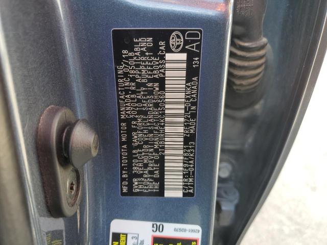 2T1BURHE4KC150560 - 2019 TOYOTA COROLLA L Grafit foto 12