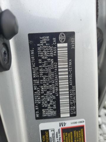 4T1BF3EK0AU114962 - 2010 TOYOTA CAMRY BASE Gümüş foto 12