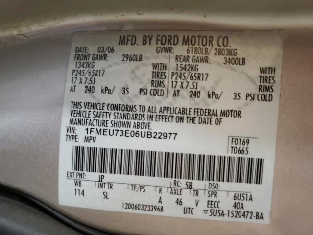 1FMEU73E06UB22977 - 2006 FORD EXPLORER XLT ვერცხლისფერი ფოტო 13