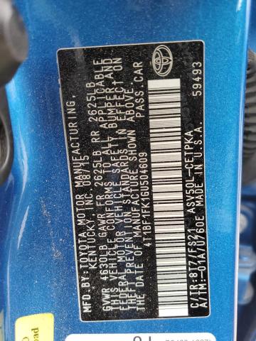 4T1BF1FK1GU504609 - 2016 TOYOTA CAMRY LE BLUE photo 13
