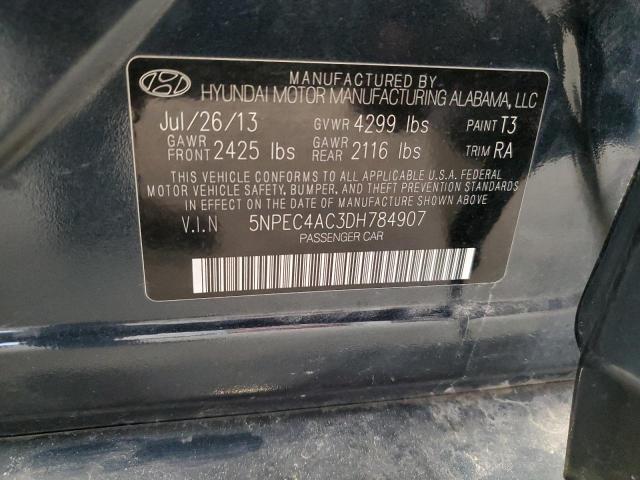 5NPEC4AC3DH784907 - 2013 HYUNDAI SONATA SE BLUE photo 12